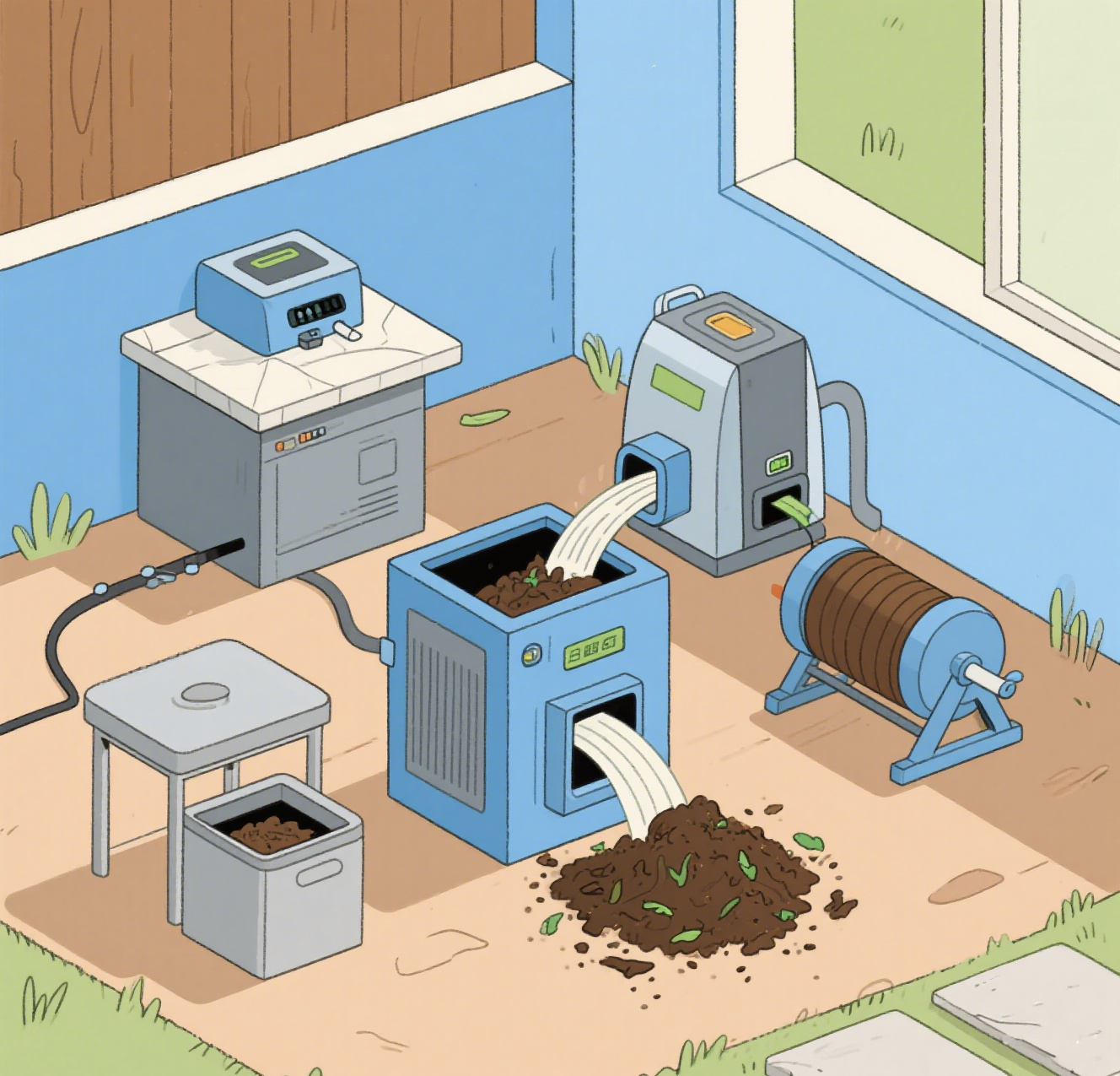 Home Compost Making Machine Setup