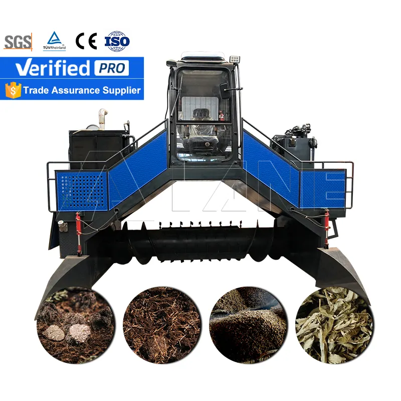 Large scale crawler type compost turner